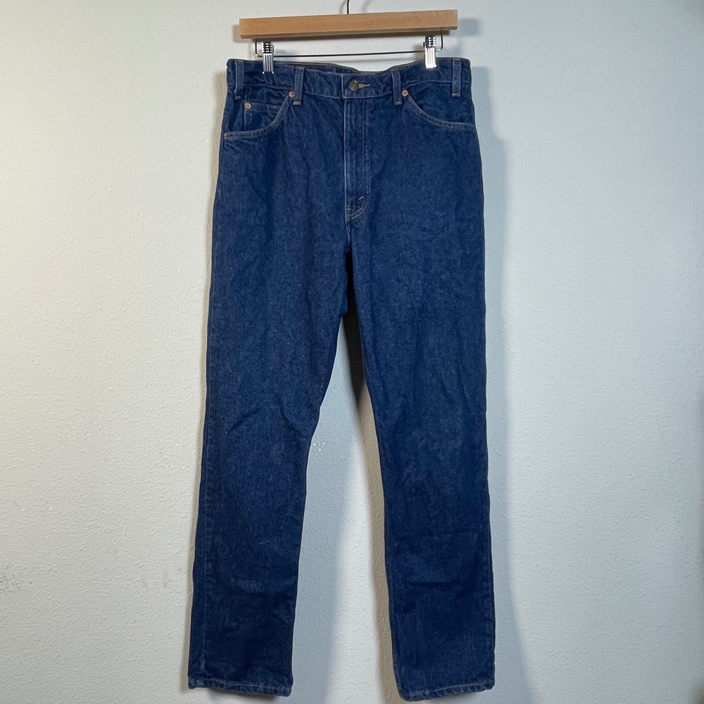 Levi's 505 Regular Fit Jeans Mens 35x31 Blue Orange Tab Straight Leg Y2K Vintage